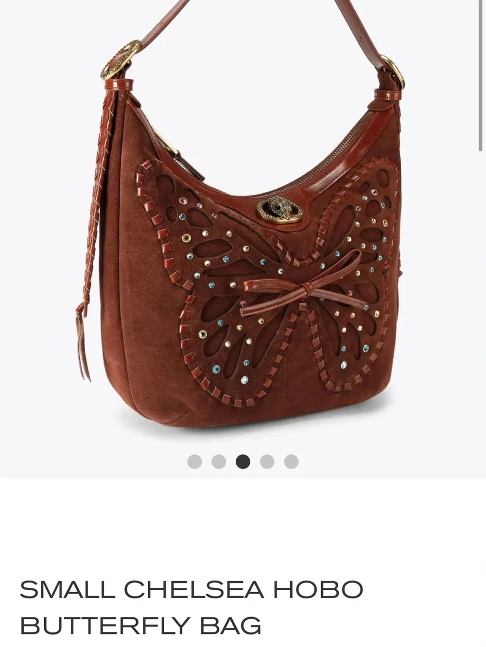 Kurt Geiger Small Chelsea Hobo Butterfly Bag - Brown
